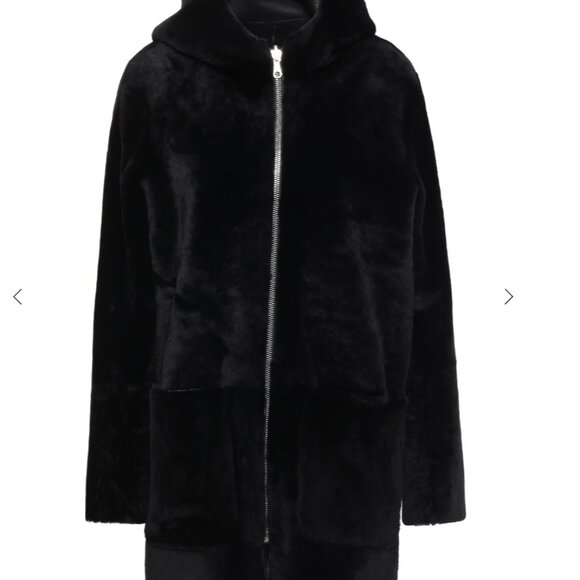 Sandro Shearling Faux Fur Coat